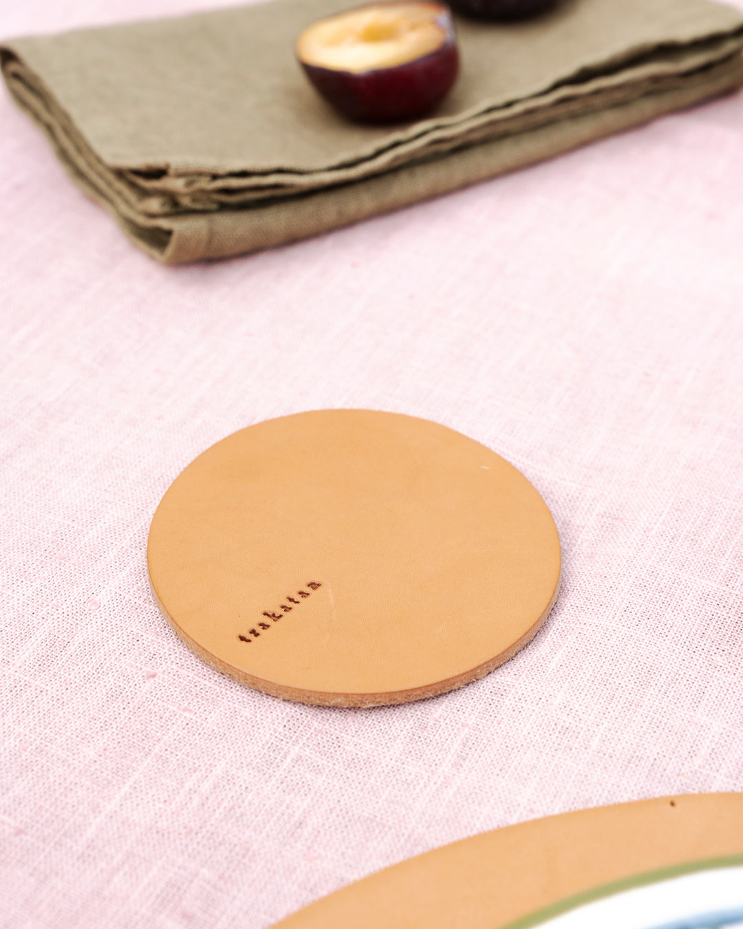 Handmade leather coaster - Trakatan