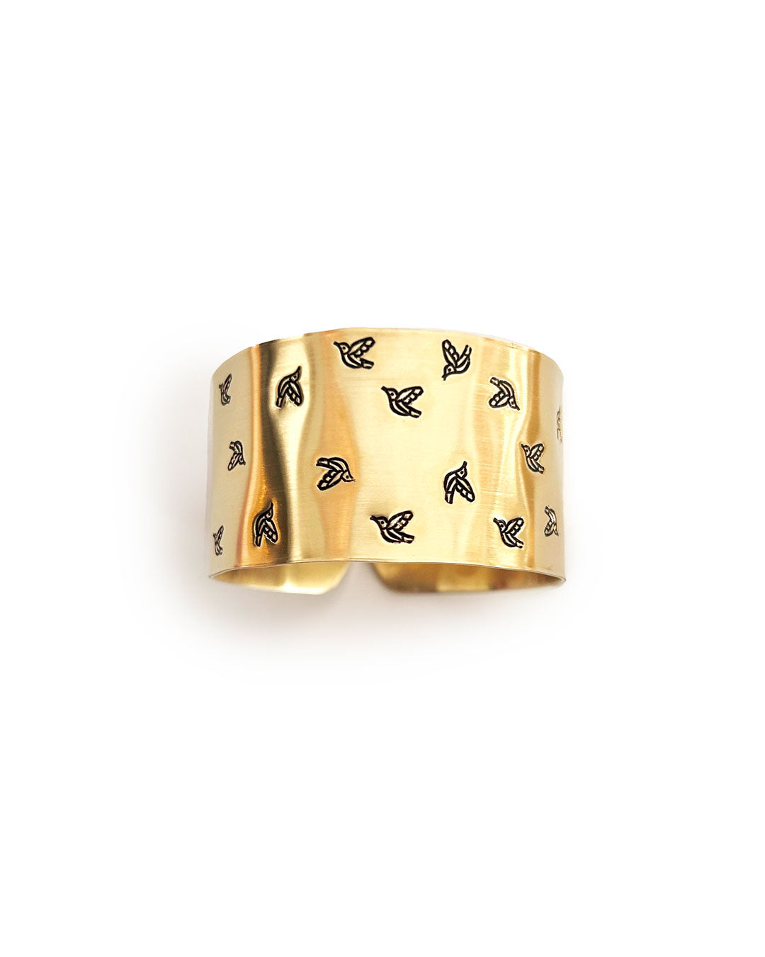 Hummingbirds - Engraved brass napkin ring