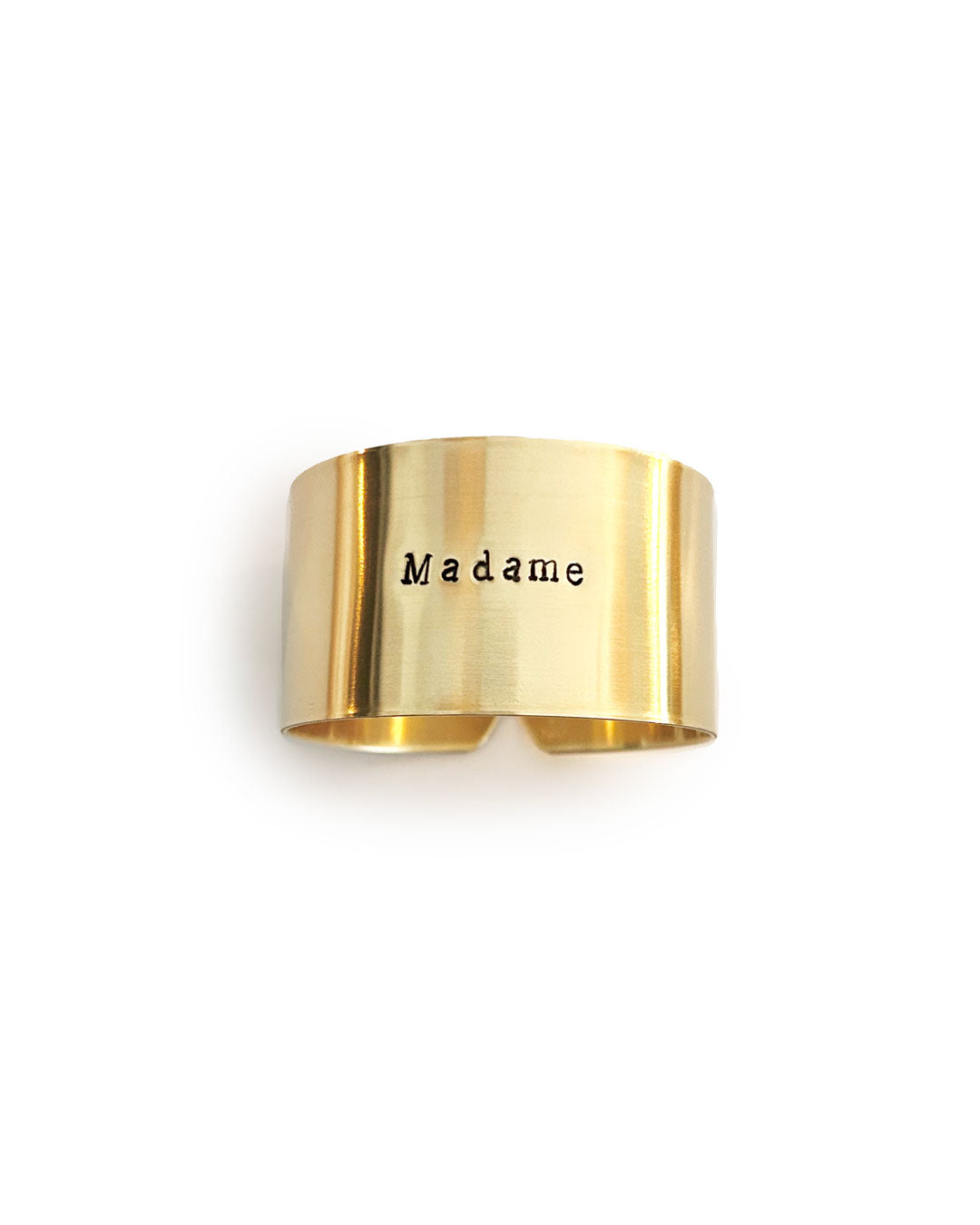 "Madame" - Engraved brass napkin ring