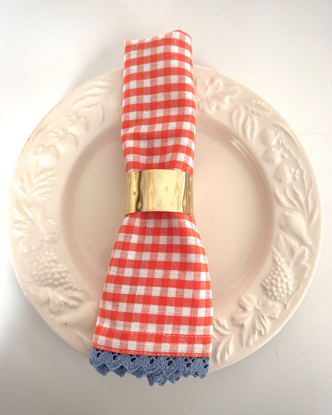 Eucalyptus - Engraved brass napkin ring
