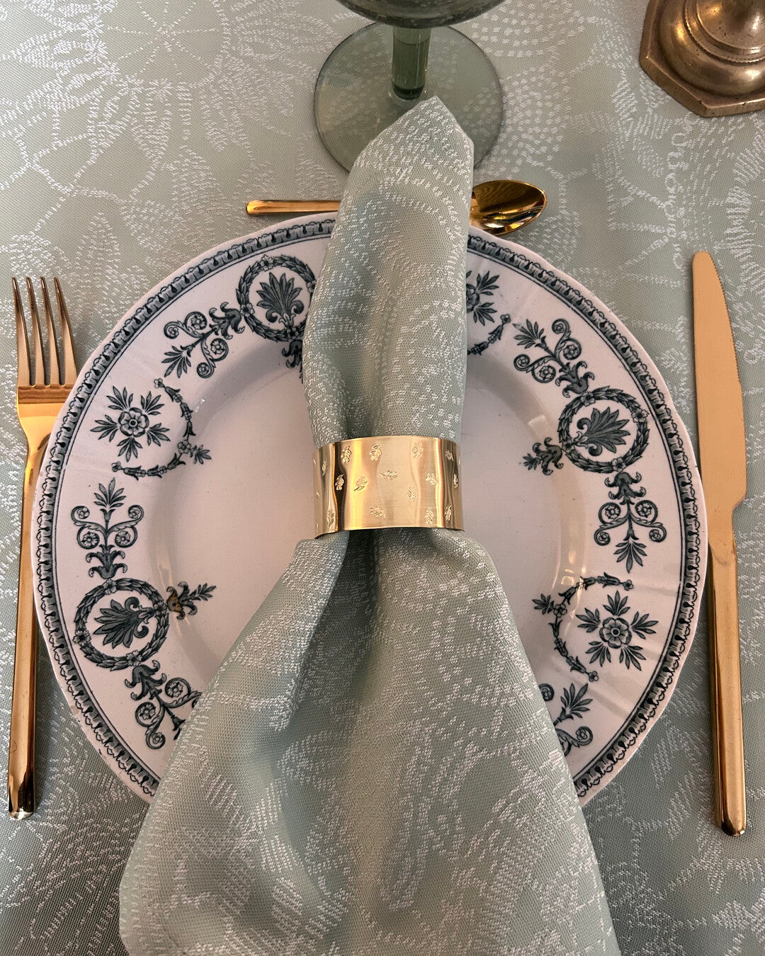 Eucalyptus - Engraved brass napkin ring