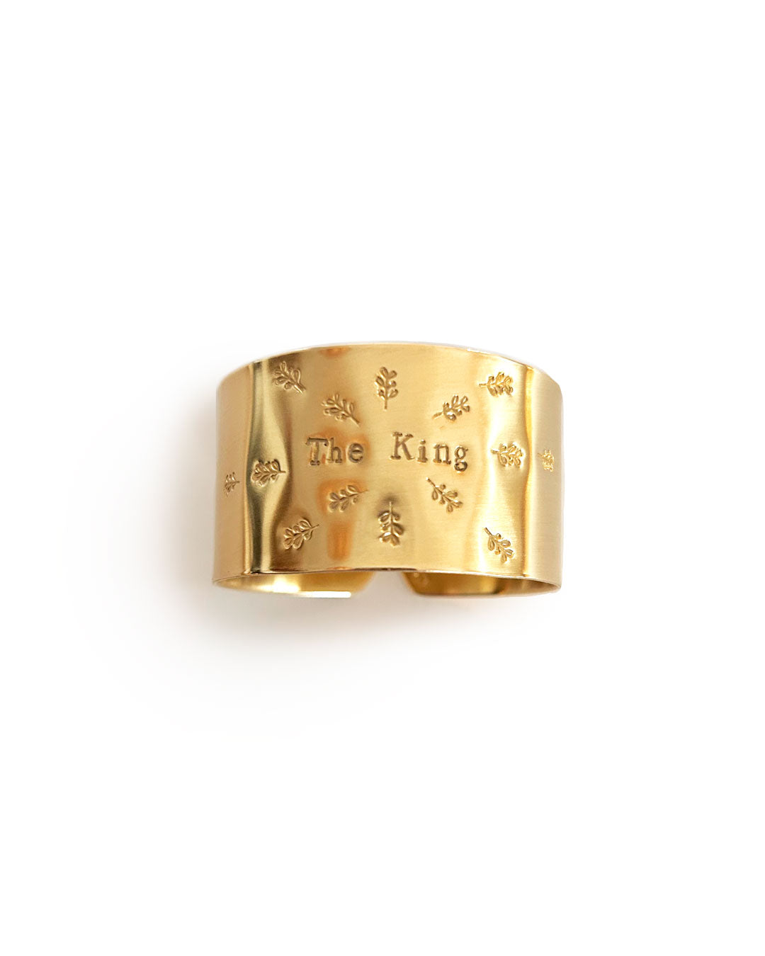 "The King" - Engraved brass napkin ring with twig symbols