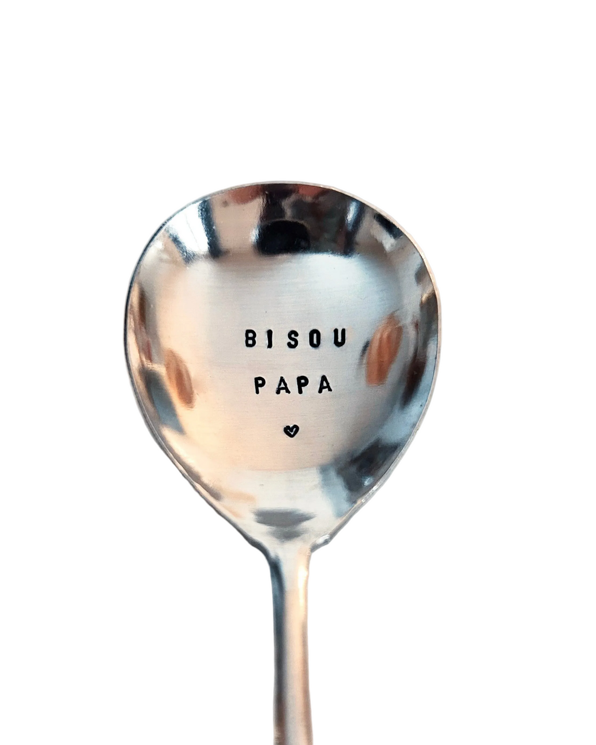 Custom - Hand-Stamped Stainless Steel Dessert Spoon