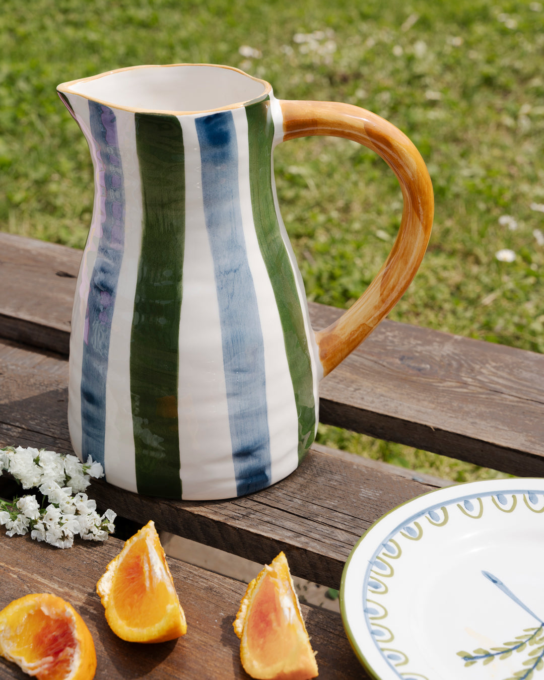 Handmade striped Jug - Valsa Home