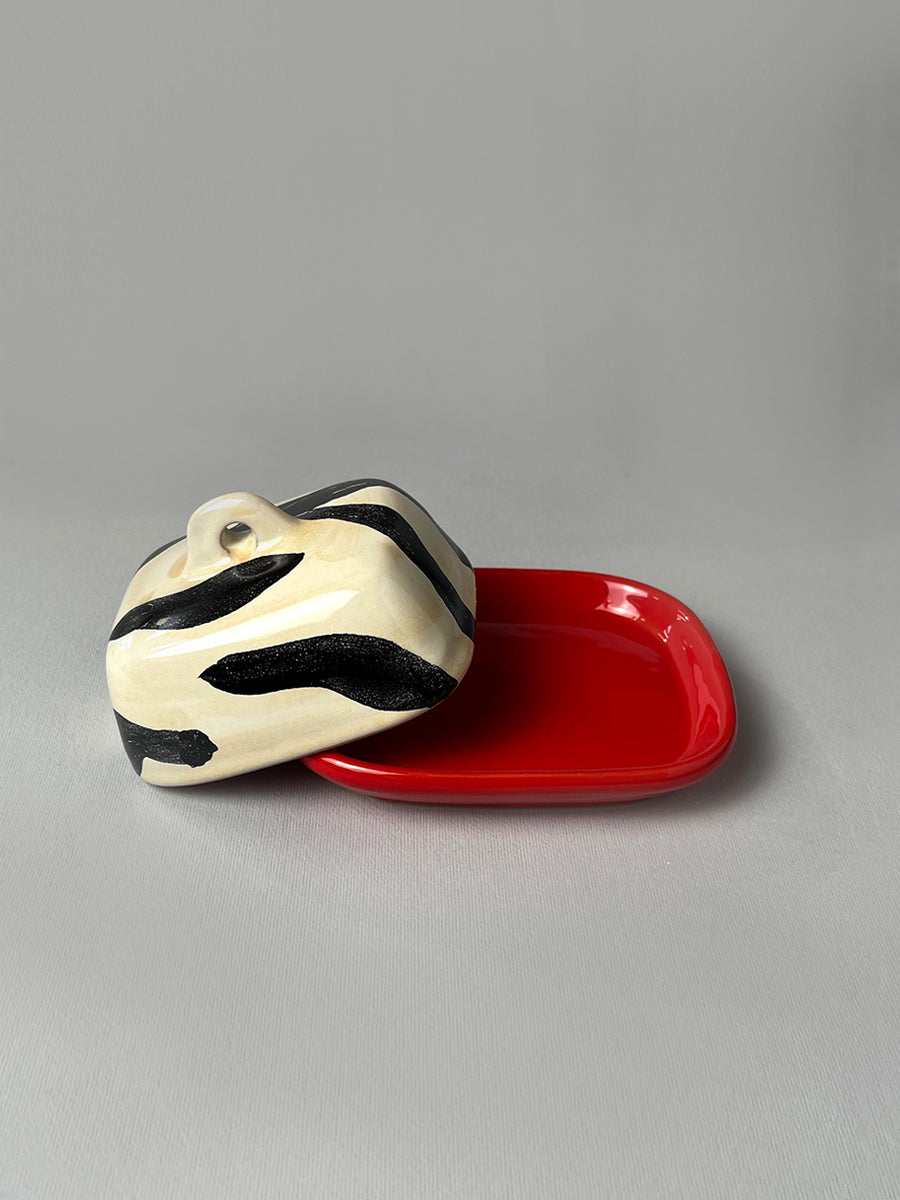 Zebra Butter Dish