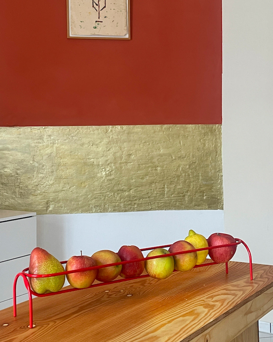 Handmade red steel fruit bowl - Wera Jane Design