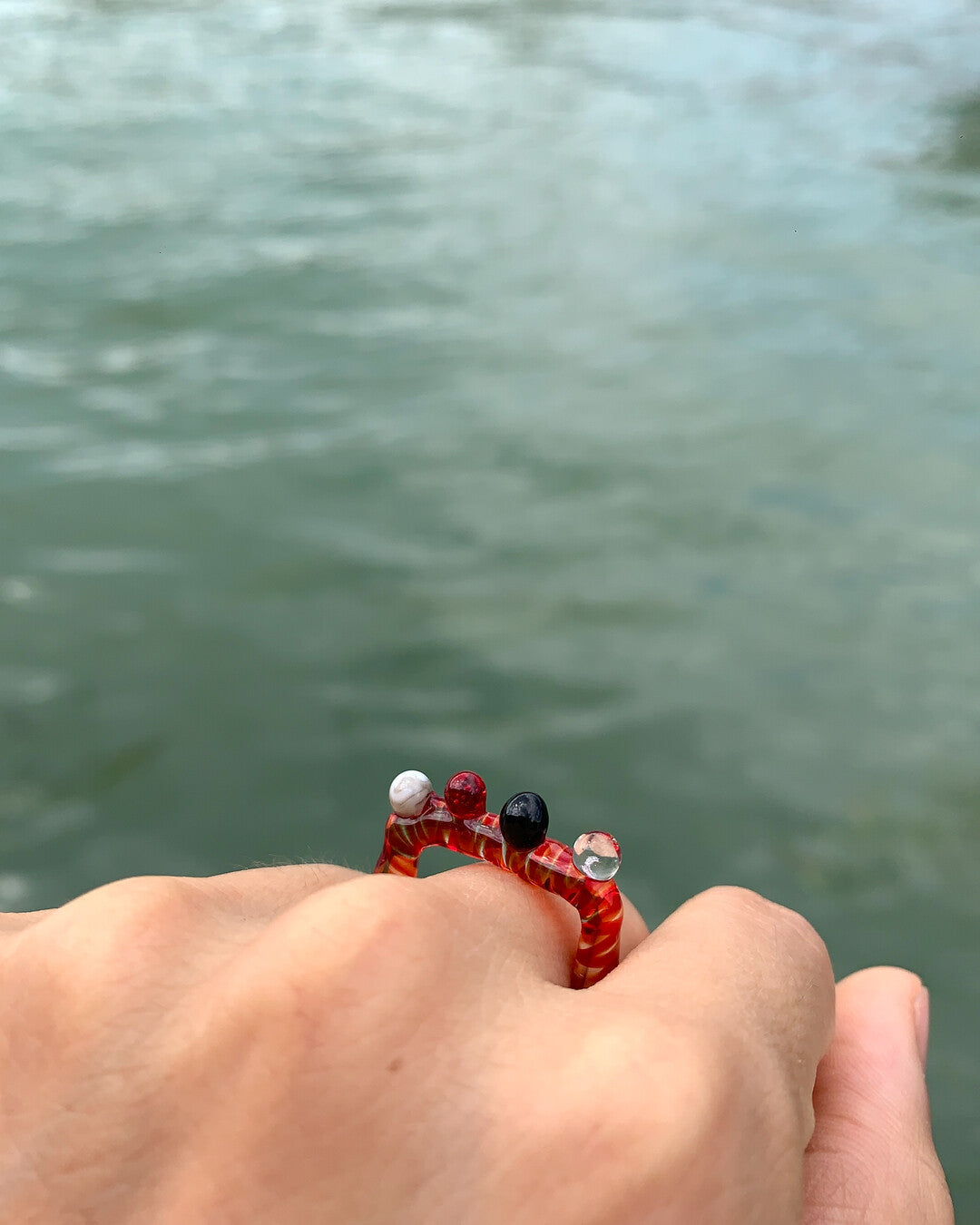 Handmade murano glass art ring - Huang Xiaozhe