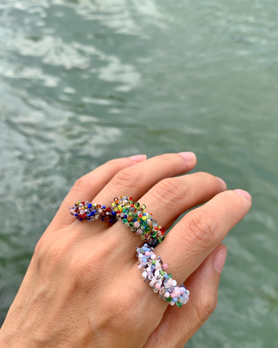 Handmade murano glass art ring - Huang Xiaozhe