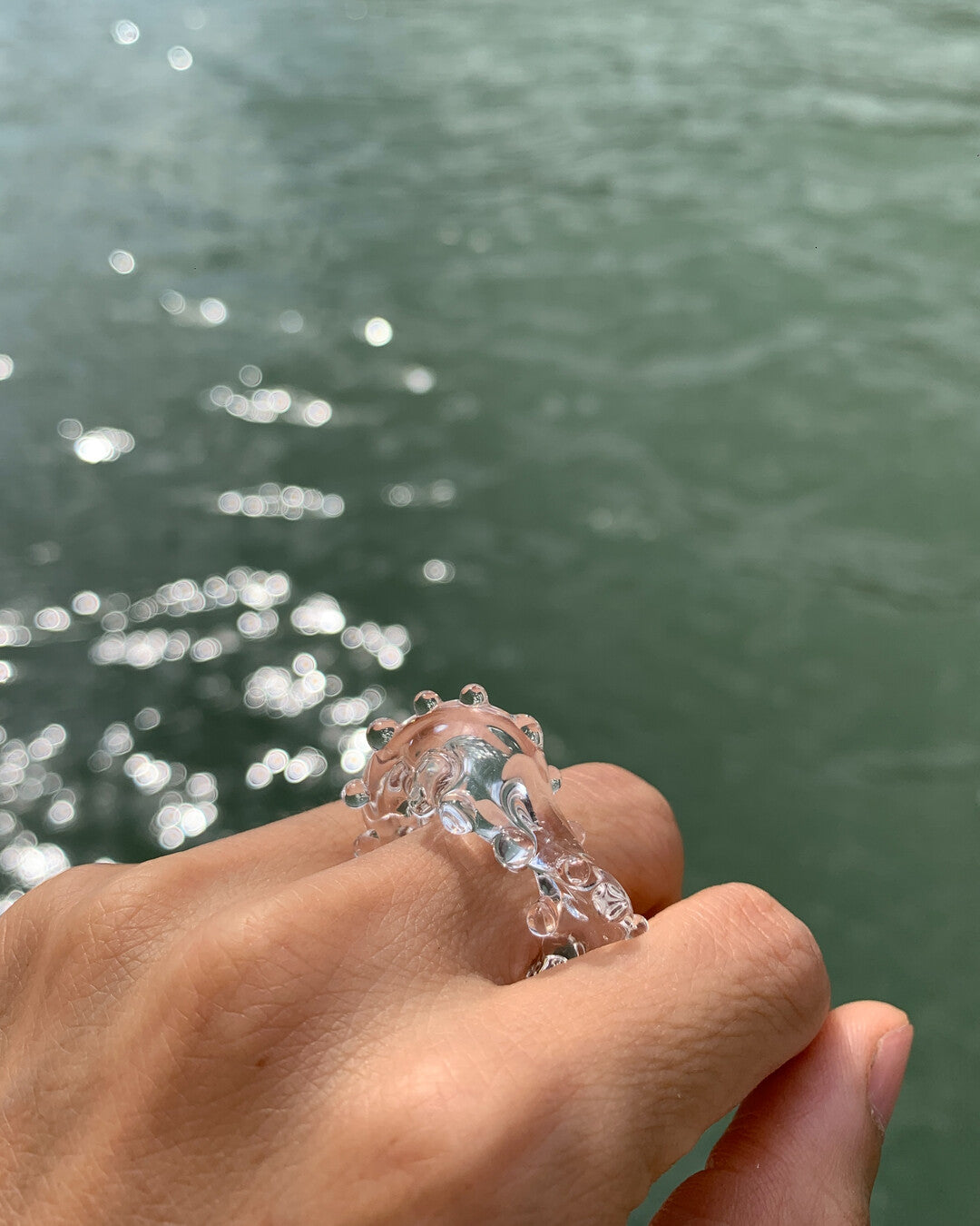 Handmade murano glass art ring - Huang Xiaozhe