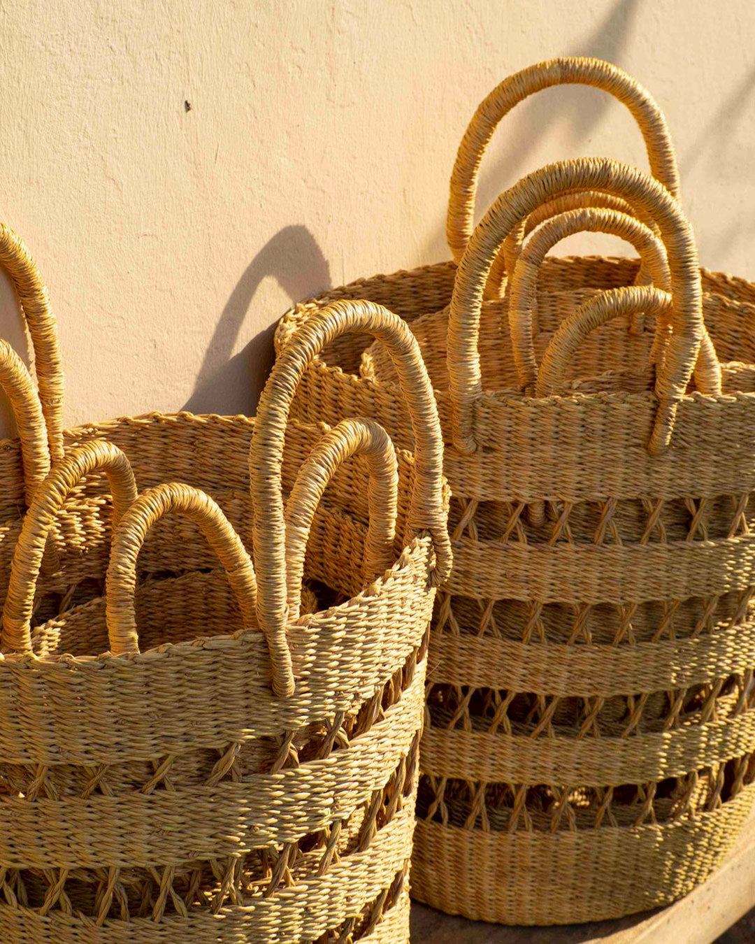 Tena Basket set of 3 Hand-woven Aketekete