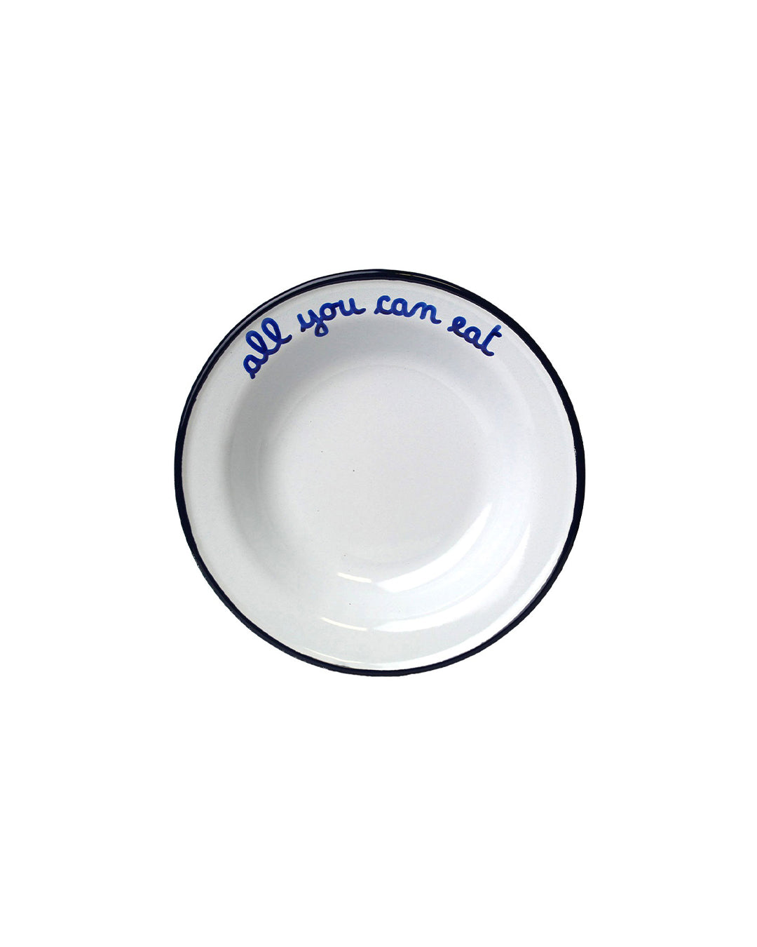 Hand written - vintage style enamel deep plate - Alt Means Old