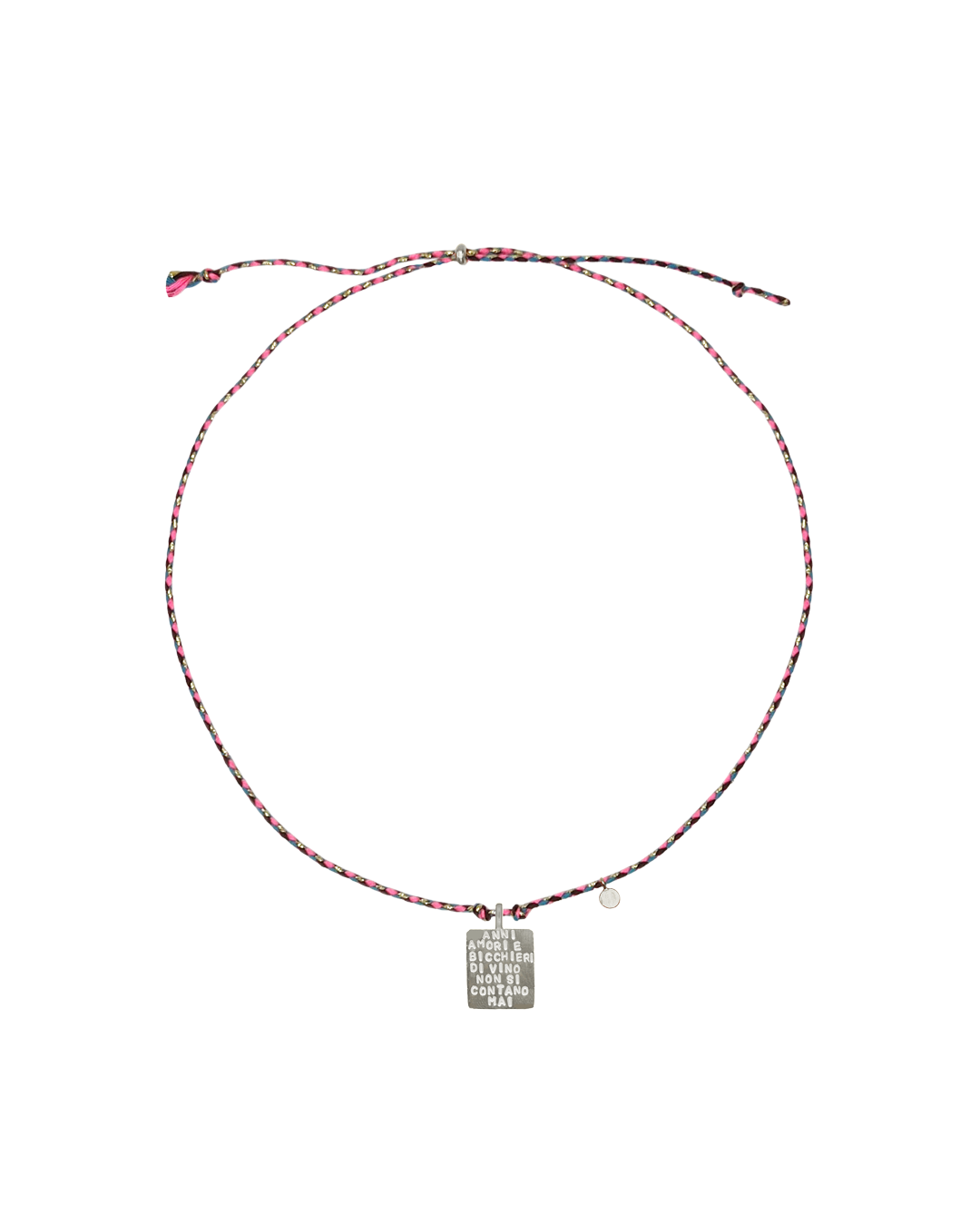 "Anni amori e bicchieri di vino non si contano mai" Cord Necklace