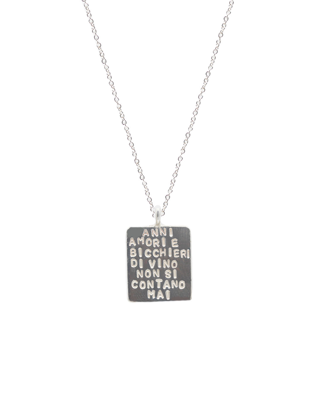"Anni amori e bicchieri di vino non si contano mai" necklace