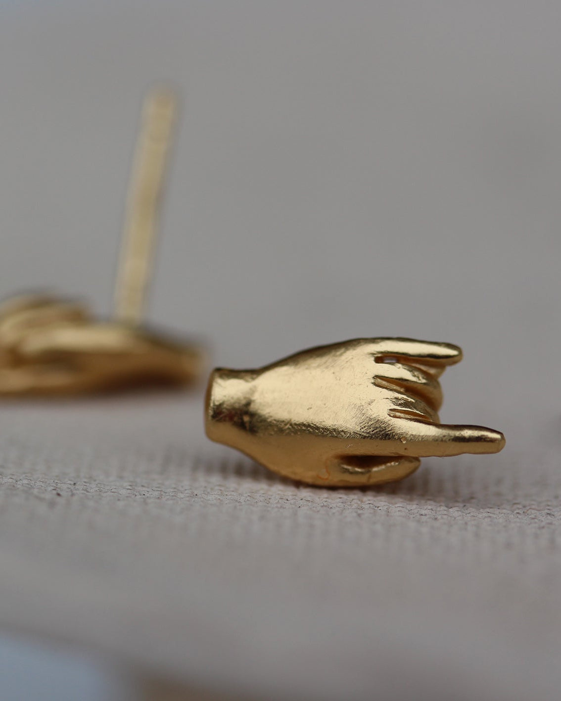 Horn hand earrings