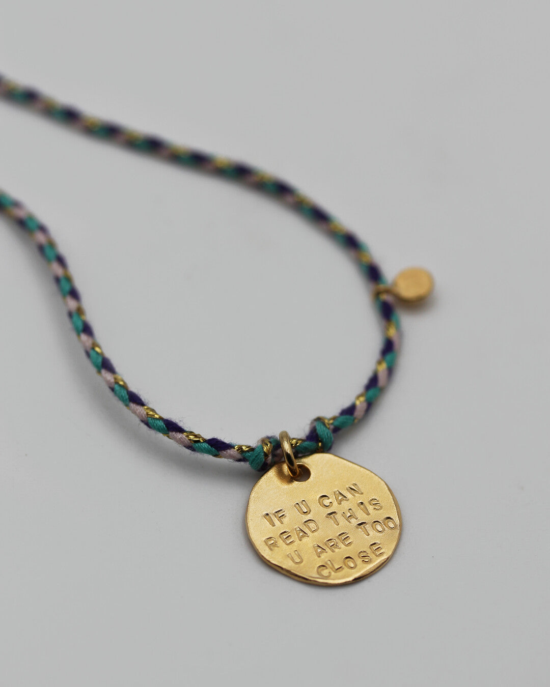 "If u can read this u are too close" Cord Necklace