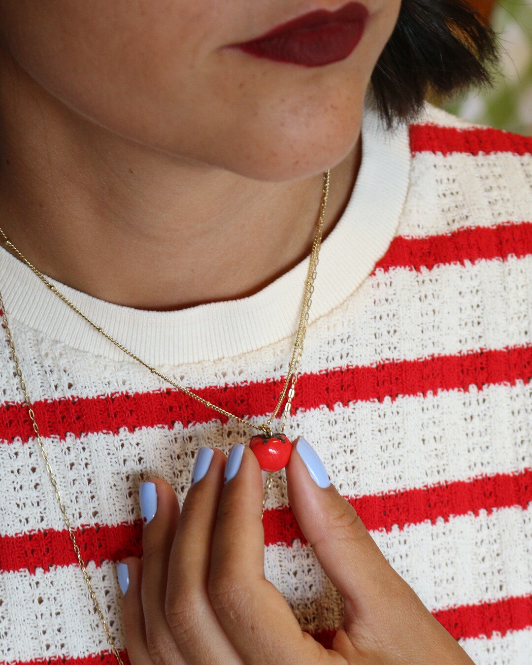 Tomato Charm Necklace