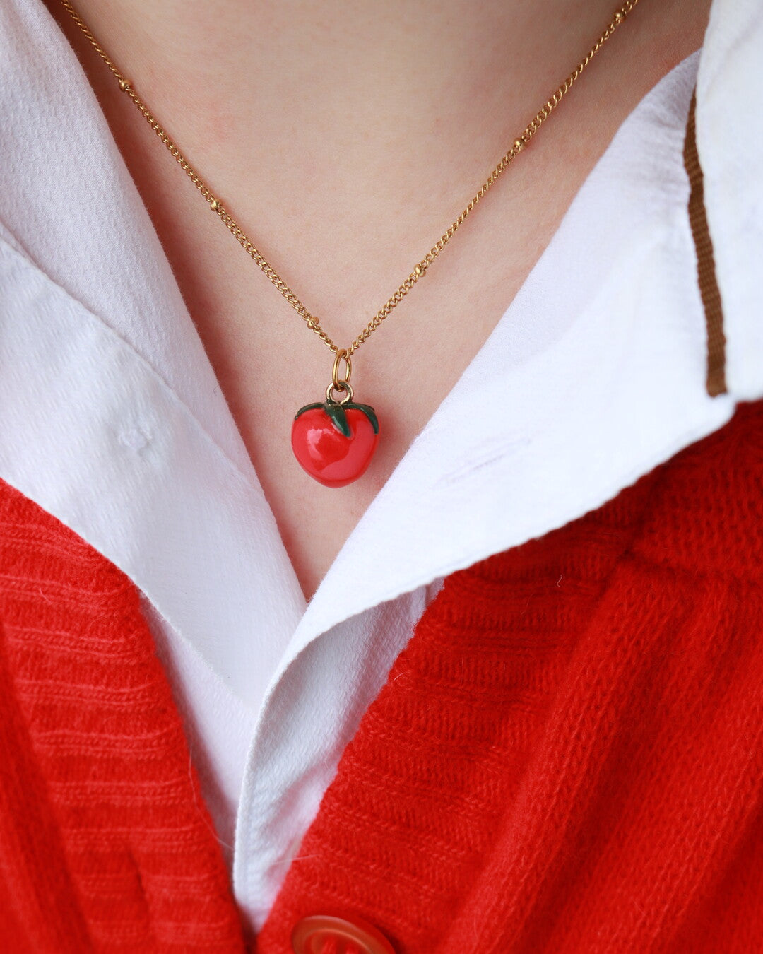 Tomato Charm Necklace