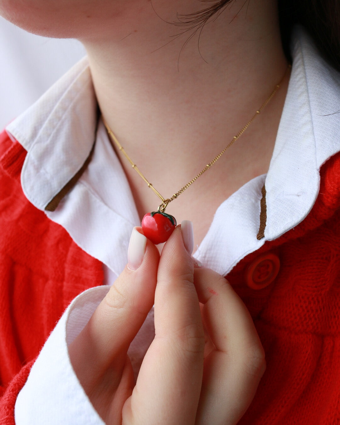 Tomato Charm Necklace