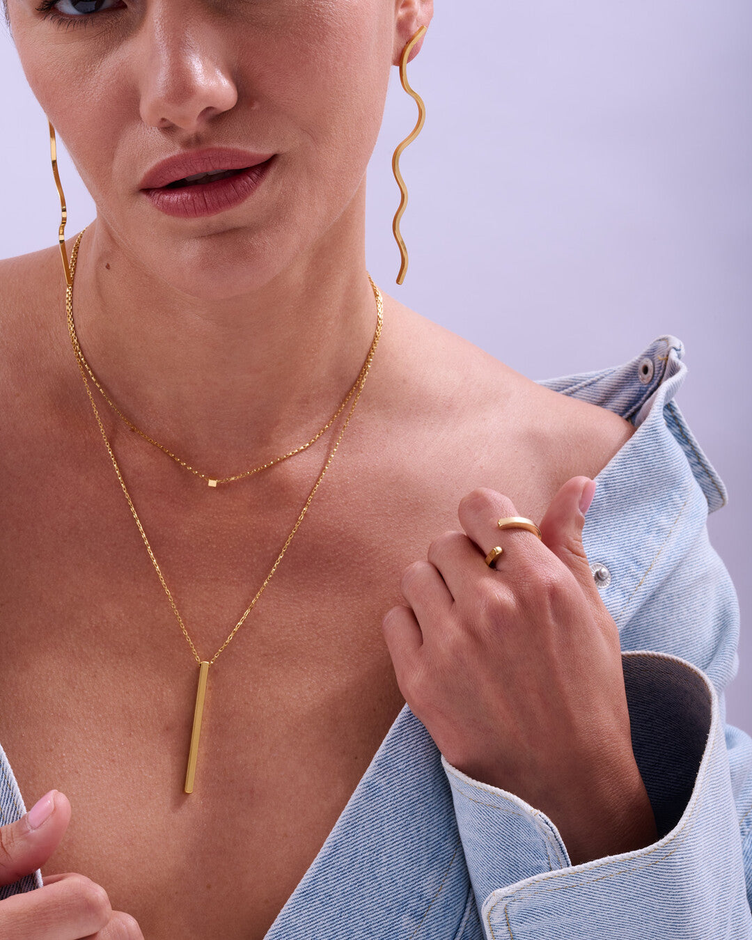Handmade gold plated brass earrings - AtelierJOA