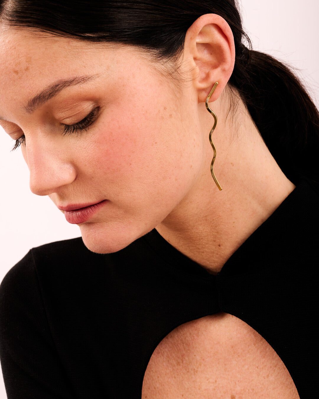 Handmade gold plated brass earrings - AtelierJOA