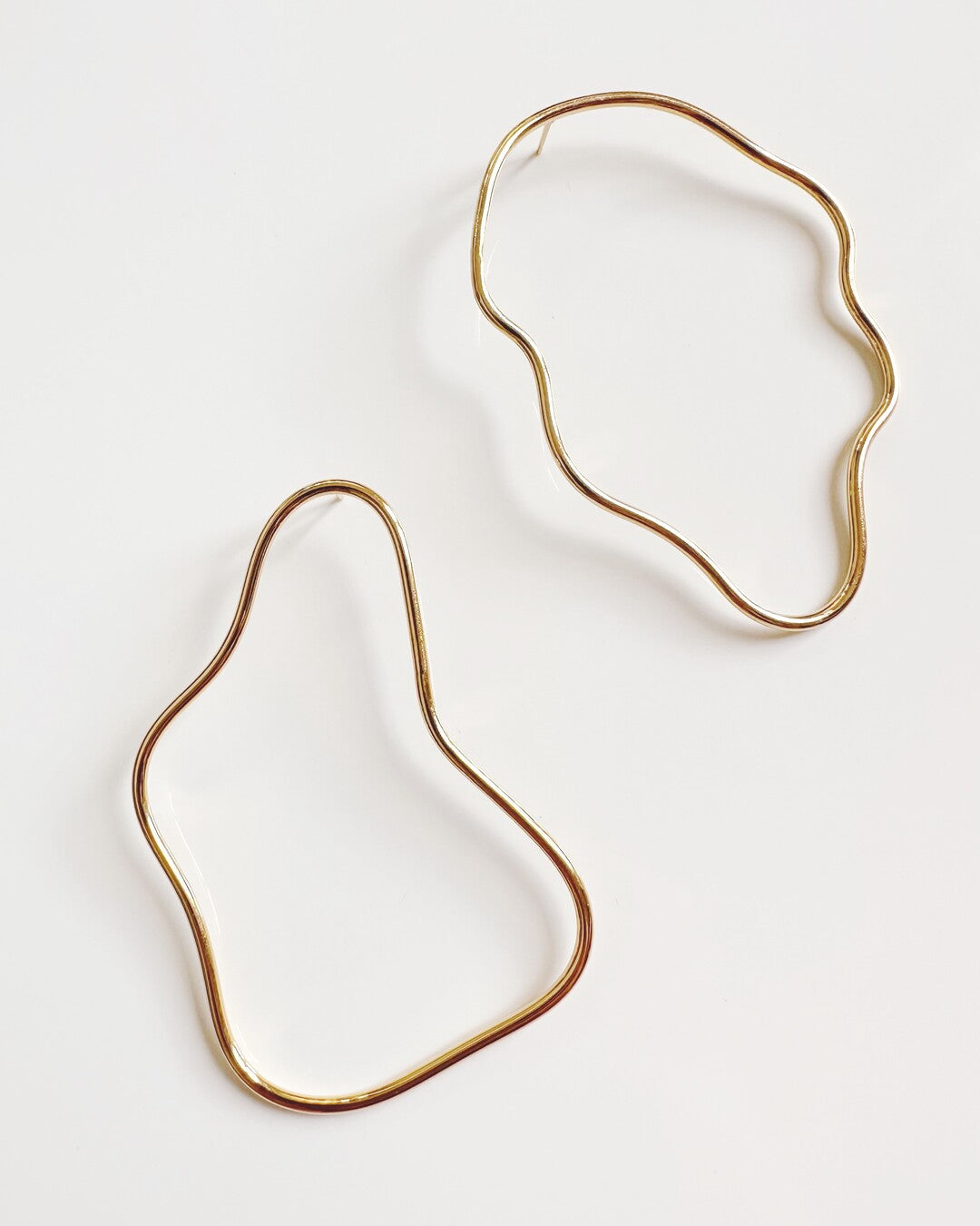 Handmade gold plated brass earrings - AtelierJOA
