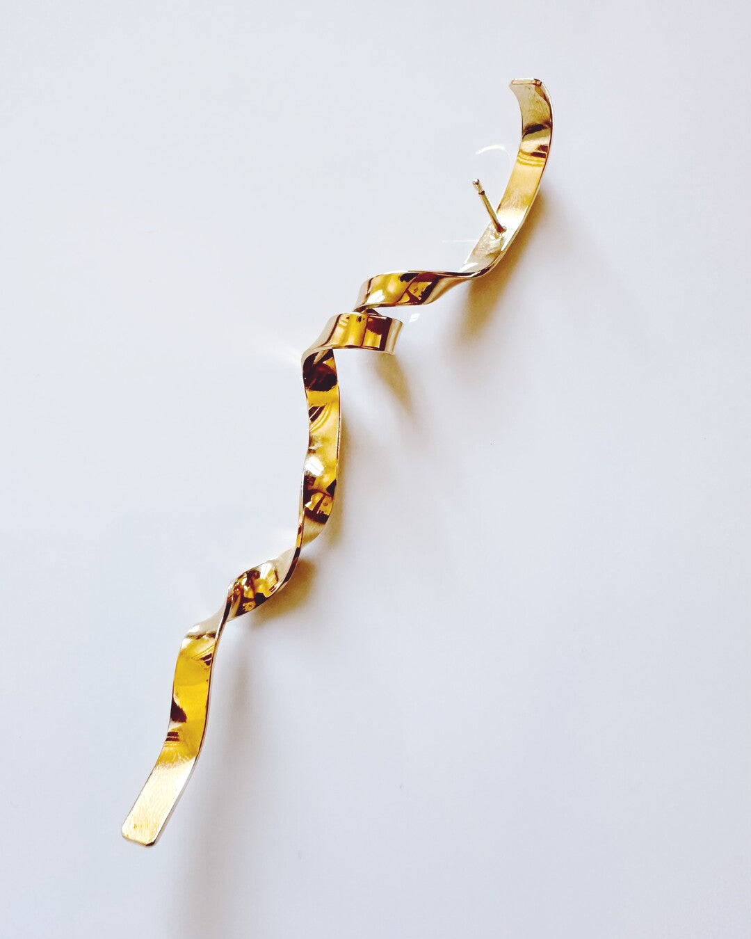 Handmade gold plated brass earrings - AtelierJOA