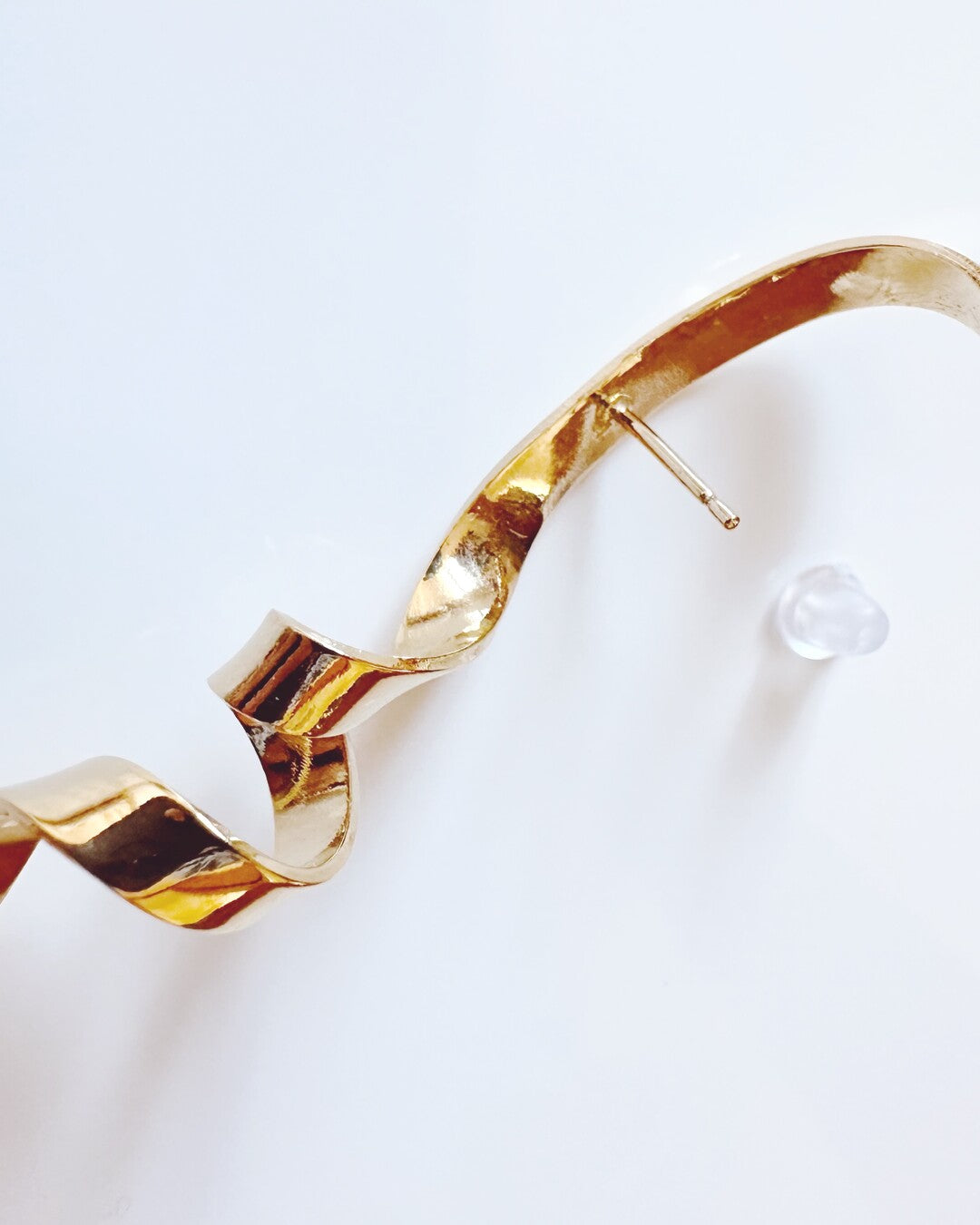 Handmade gold plated brass earrings - AtelierJOA