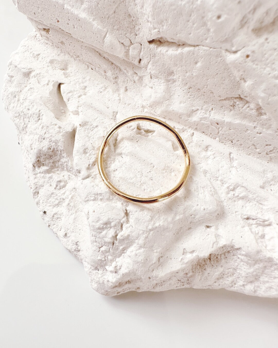 Handmade gold plated brass ring - AtelierJOA