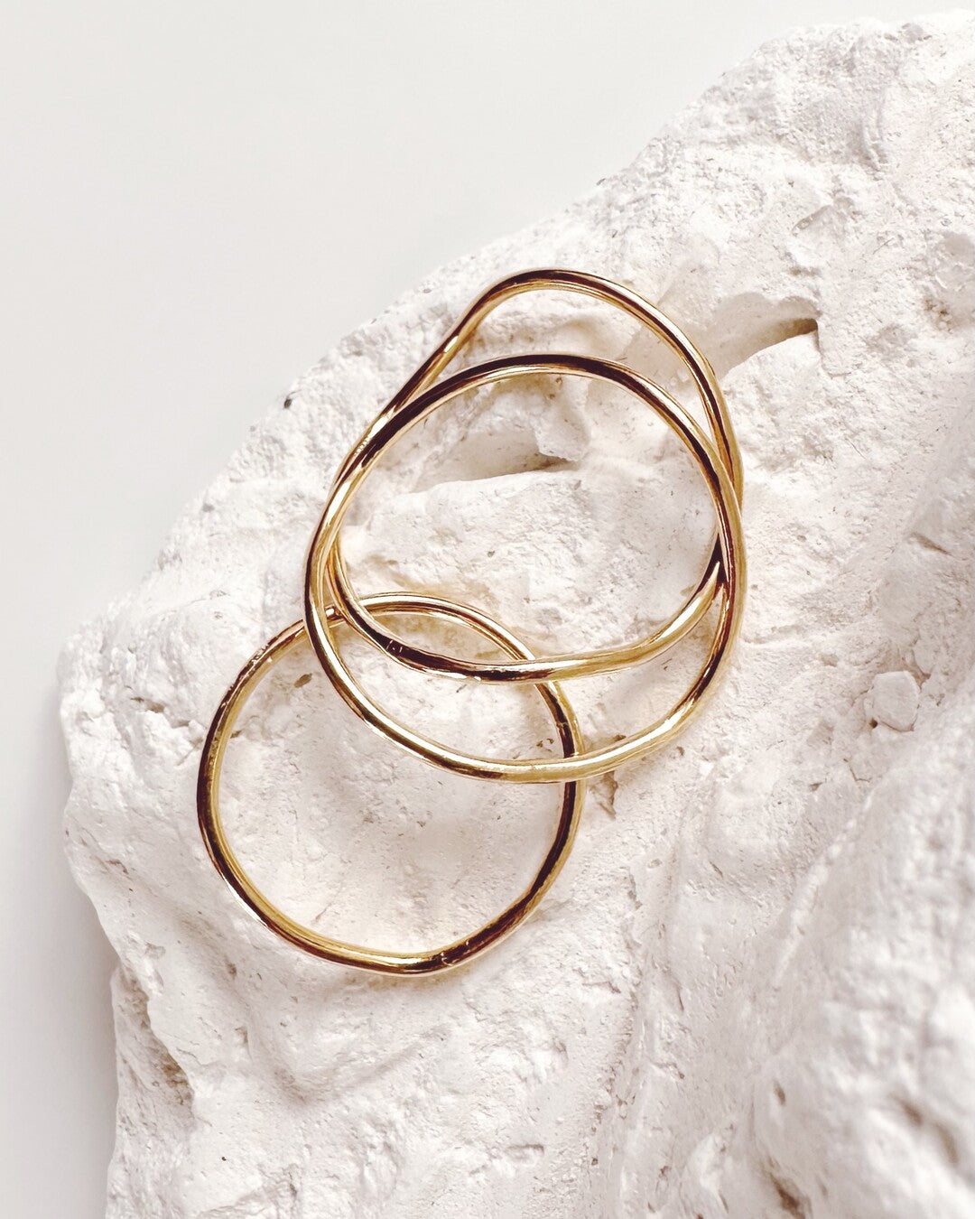 Handmade gold plated brass rings - AtelierJOA
