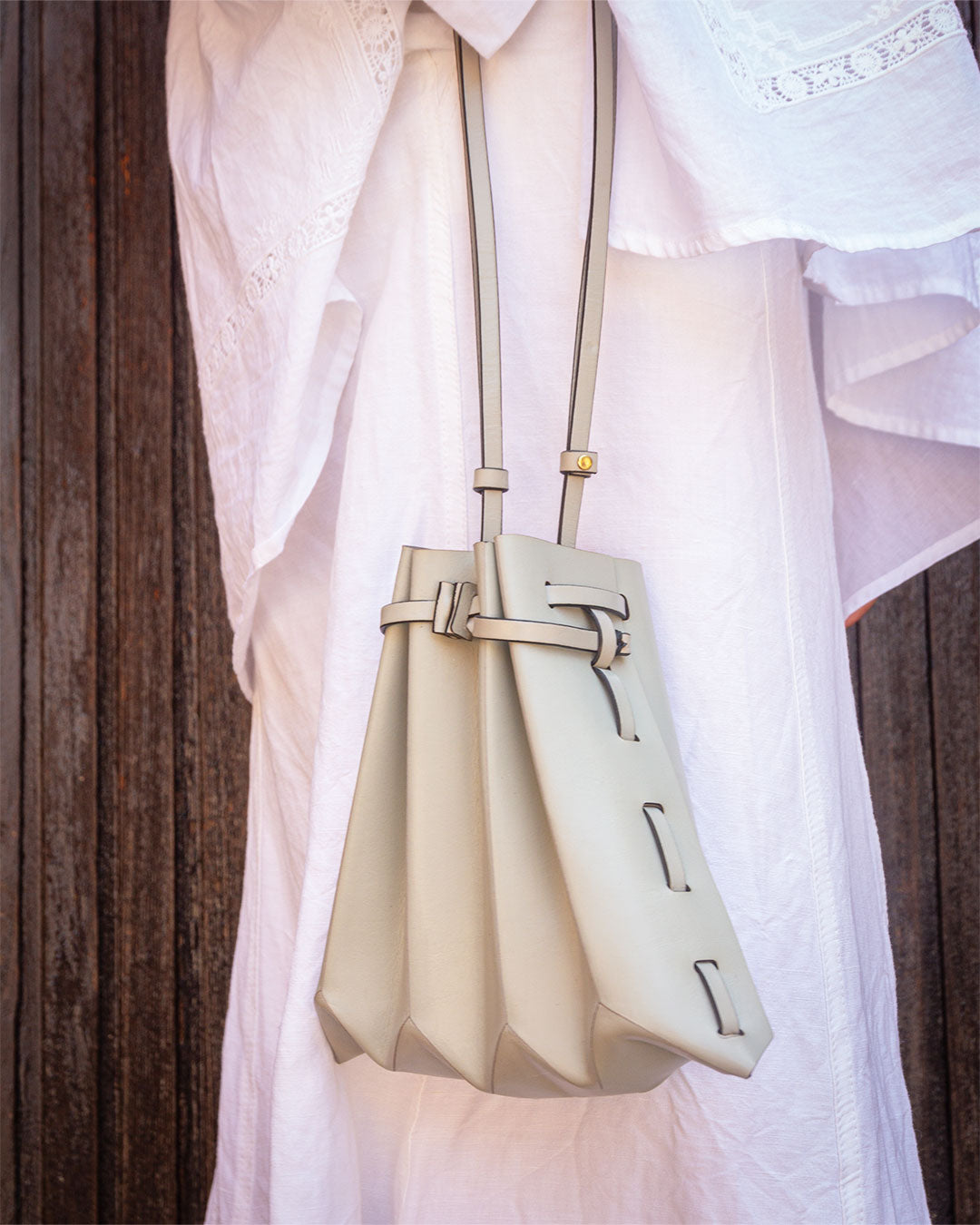 Origami Leather Bag Ecrù - Bottari Seoul