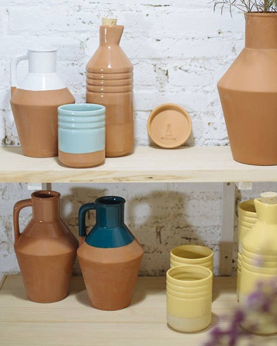 Glazed earthenware vase