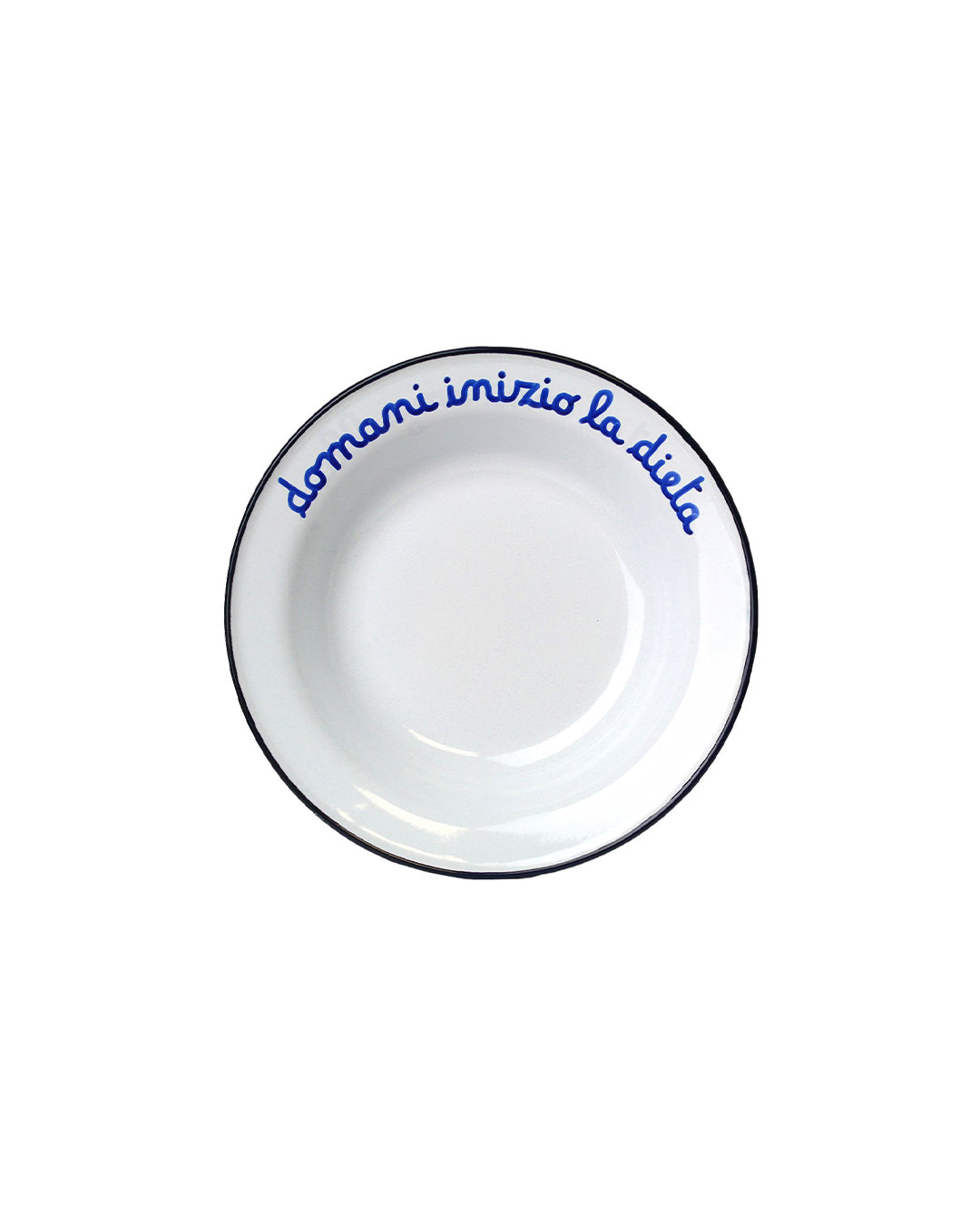Hand written - vintage style enamel deep plate - Alt Means Old