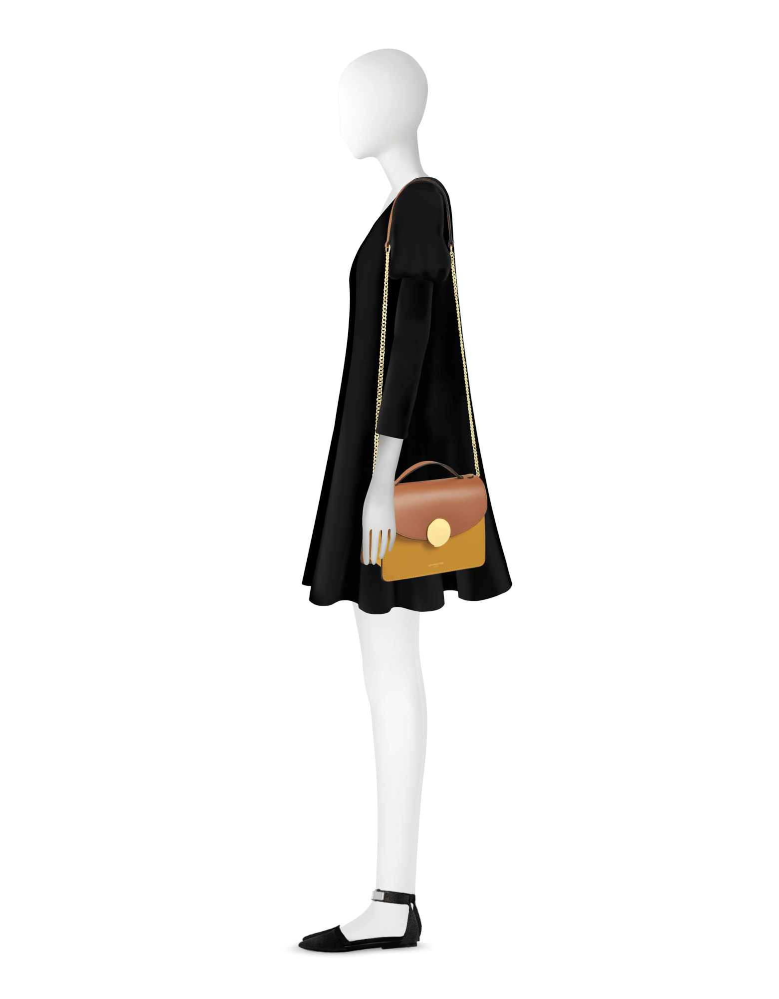 New Ondina Color Block Flap Top Leather Satchel Bag