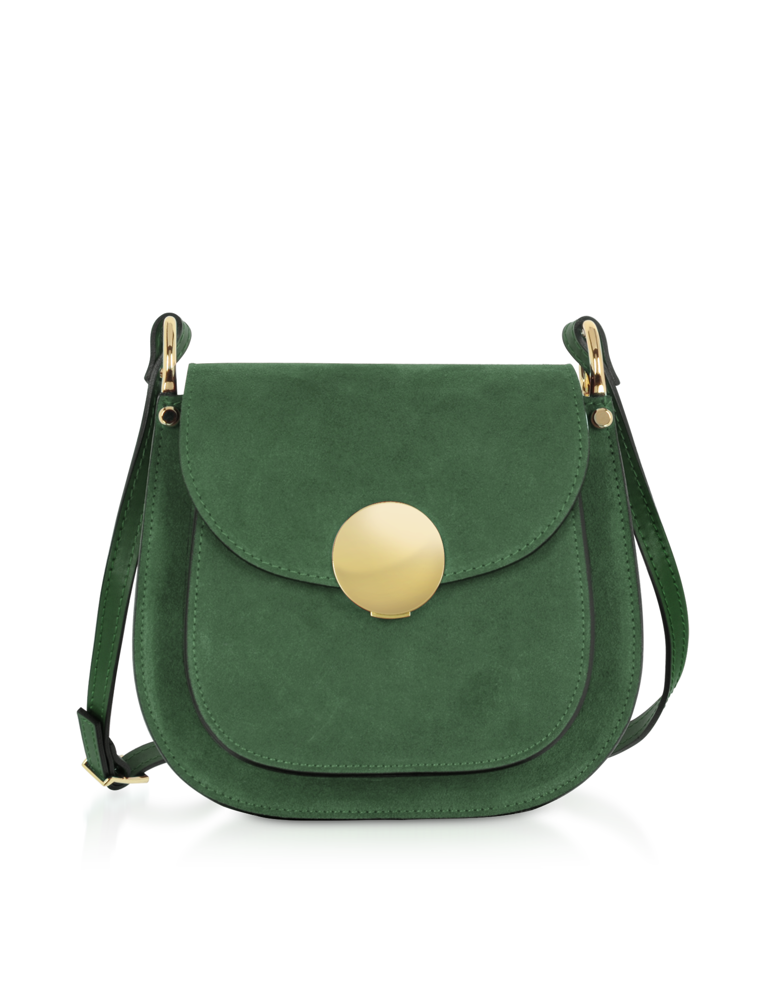 Agave Suede and Smooth Leather Shoulder Bag