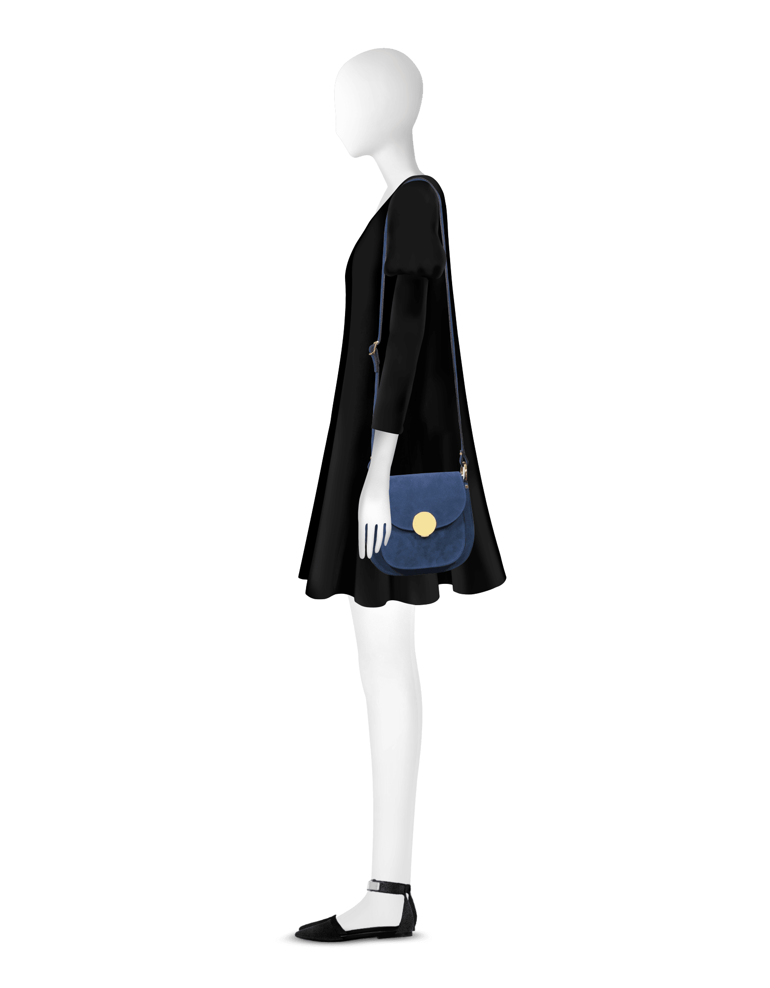 Agave Suede and Smooth Leather Shoulder Bag