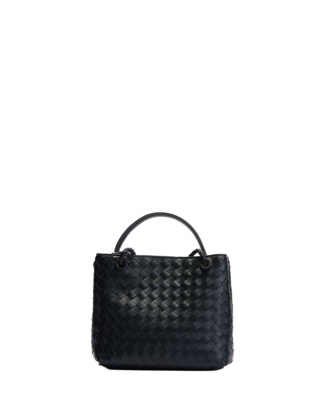 Etolie Woven Leather Small Bag - Black