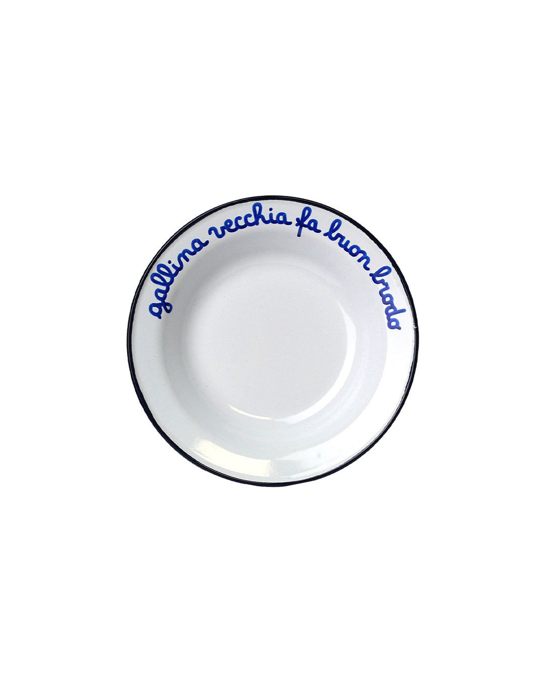 Hand written - vintage style enamel deep plate - Alt Means Old