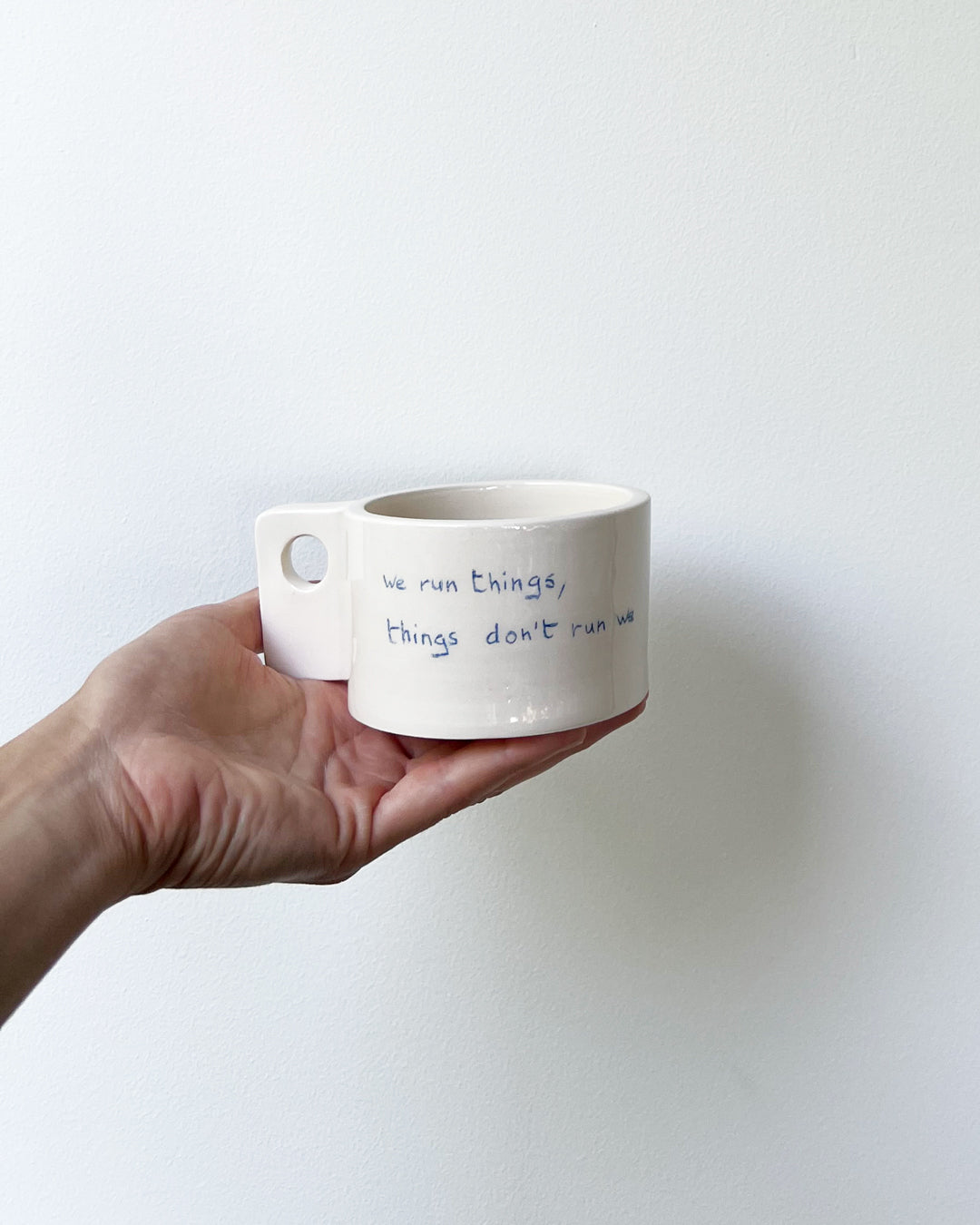 Handmade customize ceramic mug with text- Ouimiel Ceramics