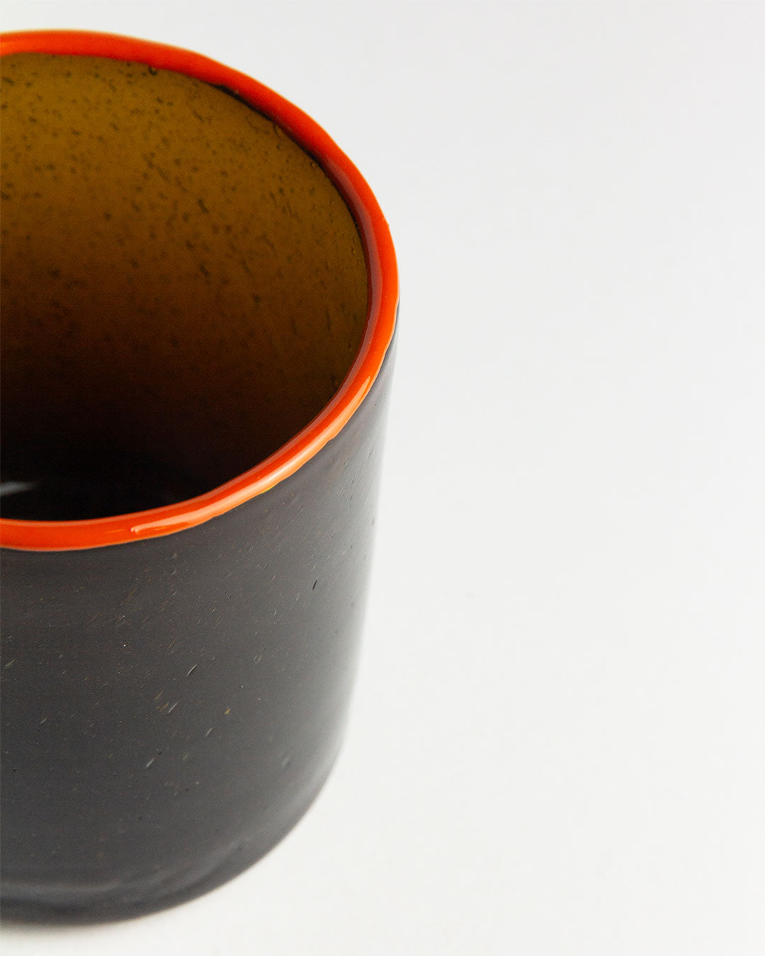 Hand-painted Water Glass amber-colored recycled Jibel