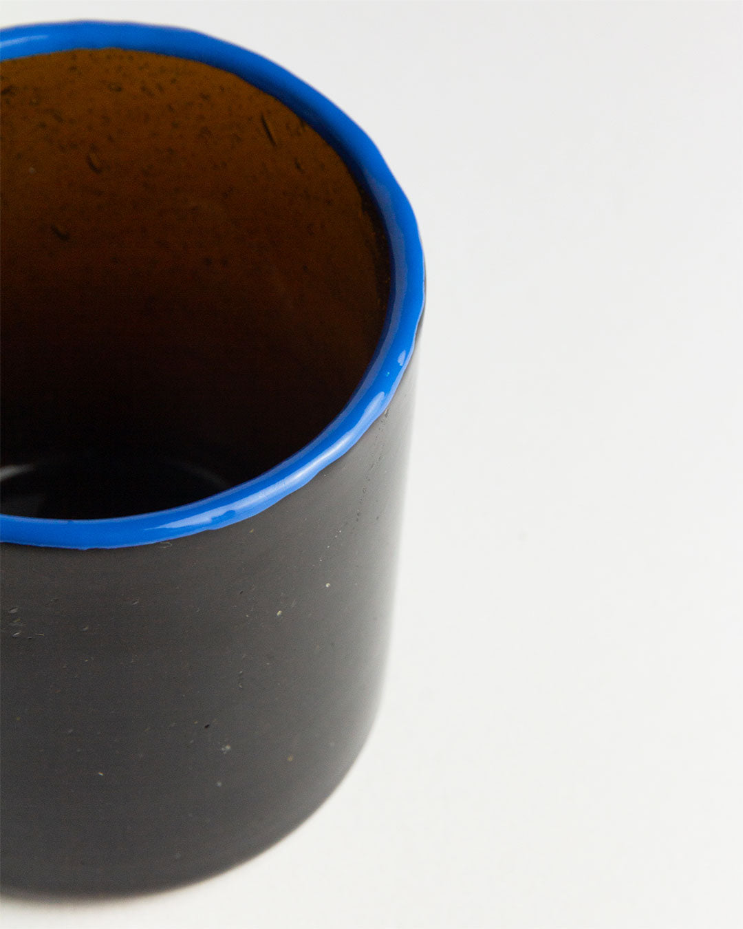 Hand-painted Water Glass amber-colored recycled Jibel