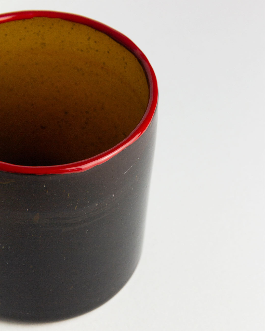 Hand-painted Water Glass amber-colored recycled Jibel