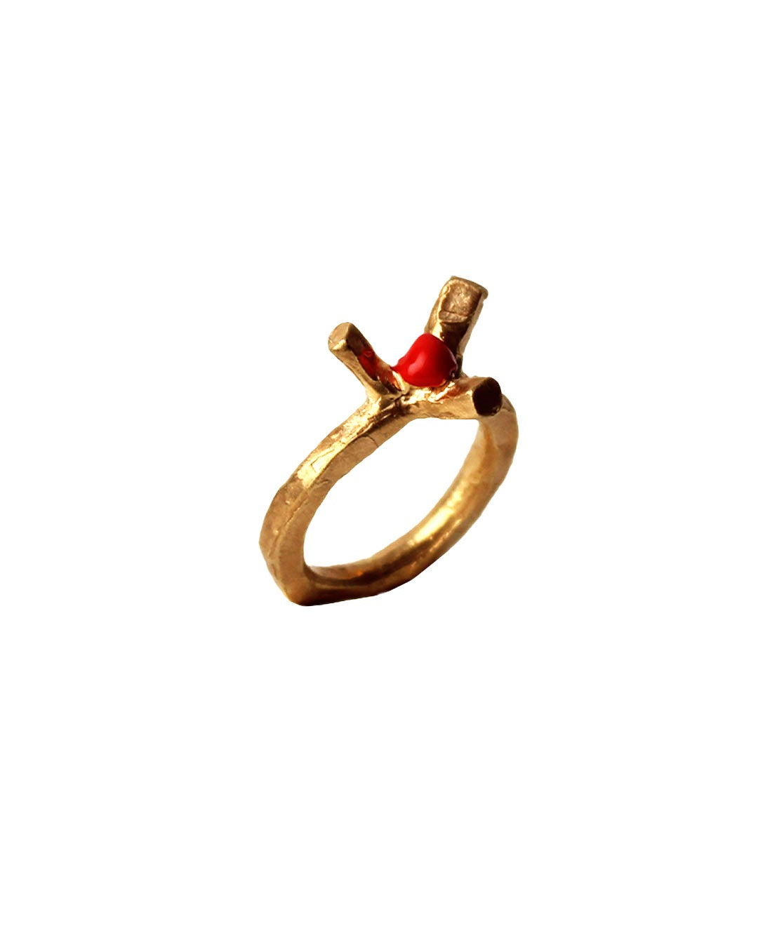 Handmade brass enamel ring - Lodovica Fusco