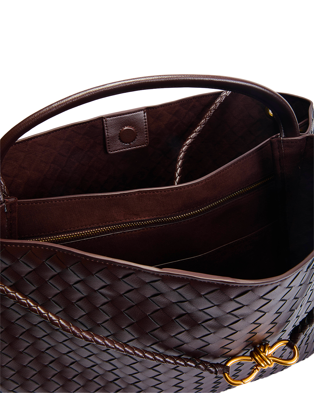 Margaux Woven Leather Bag - Brown