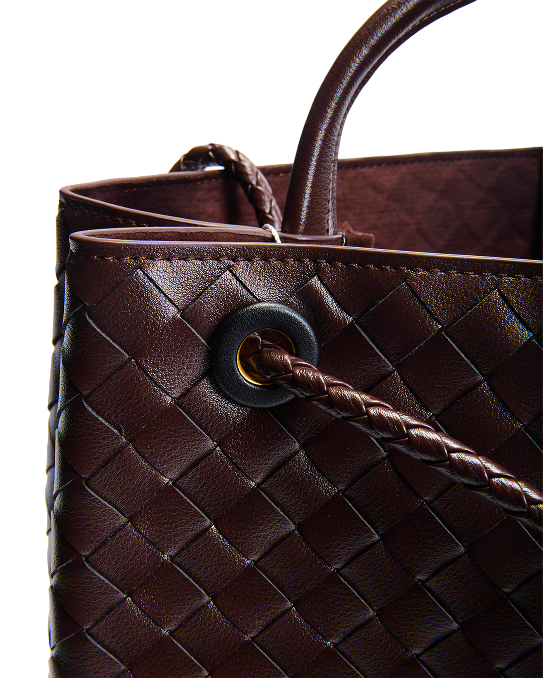 Margaux Woven Leather Bag - Brown