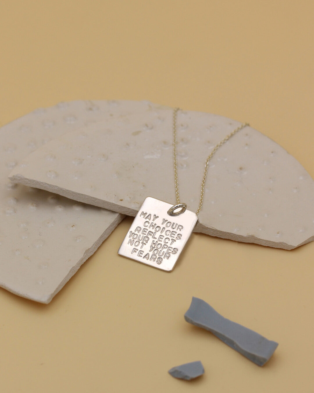 Custom text plate necklace