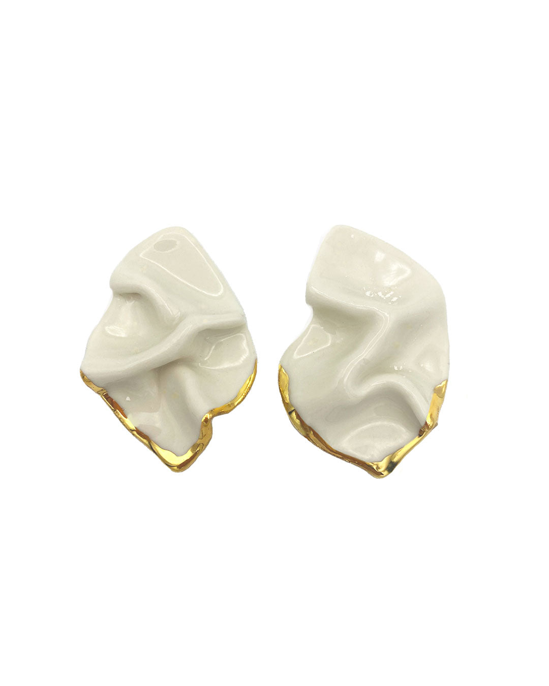 Eride Ceramic Gold Earrings