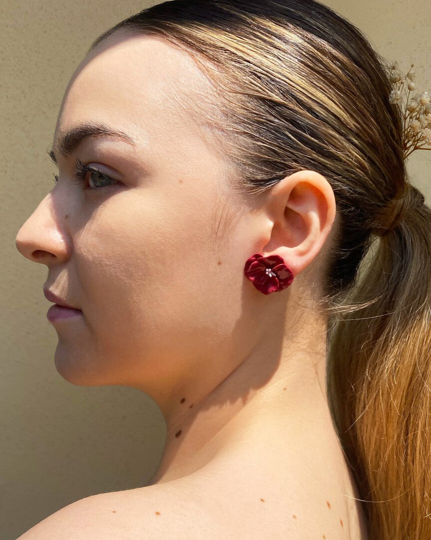 Handmade polymer clay flower earrings - Ossimoro