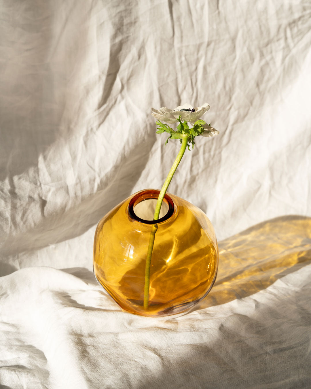 Vase en verre cristal ambré NUVOLA
