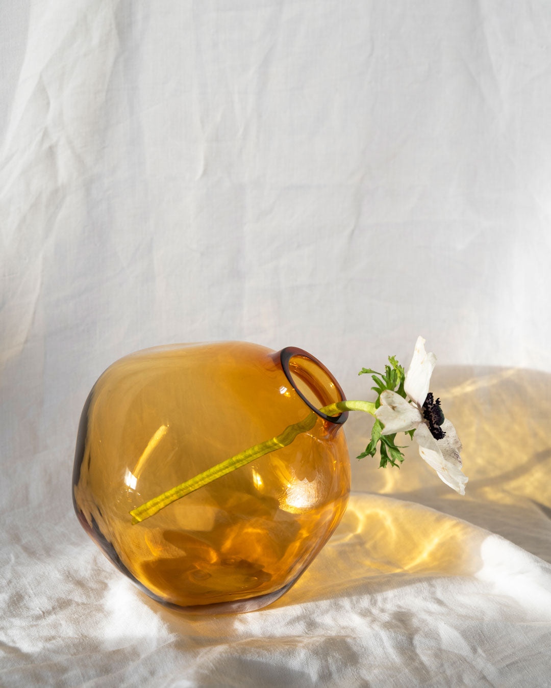 NUVOLA Amber Crystal Glass Vase