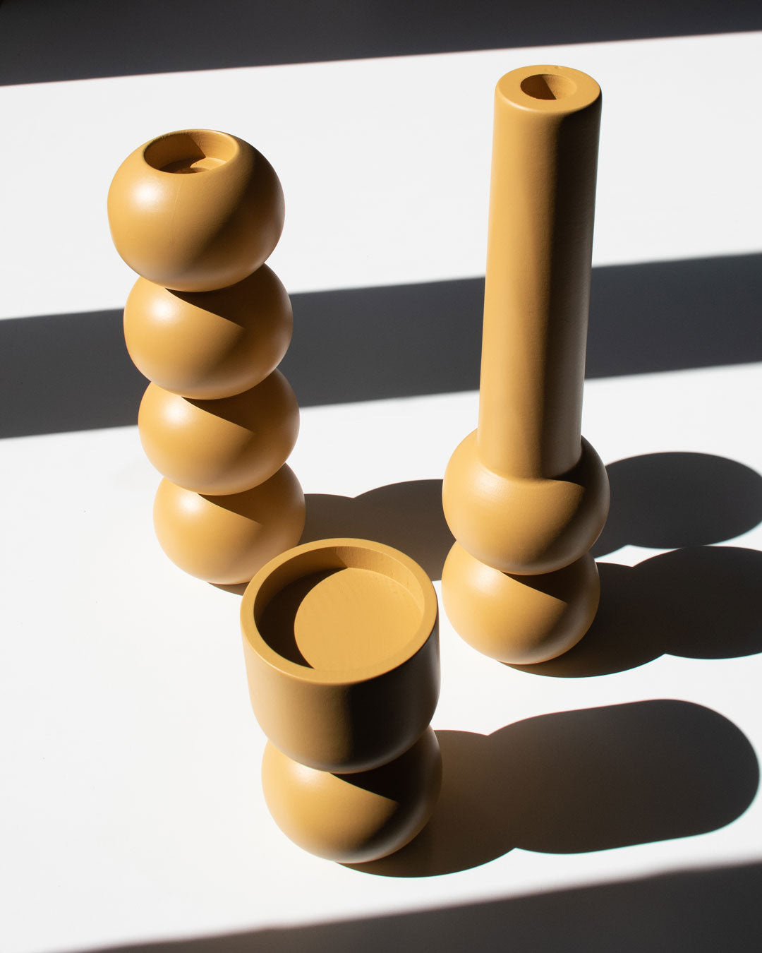 Candleholder-Set-of-3 yellow close up